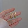 Hetian Jade Ear Buttons for Women's Ear Piercing Ear Studs Niche Design Gentle and Compact Earrings Chinese Style