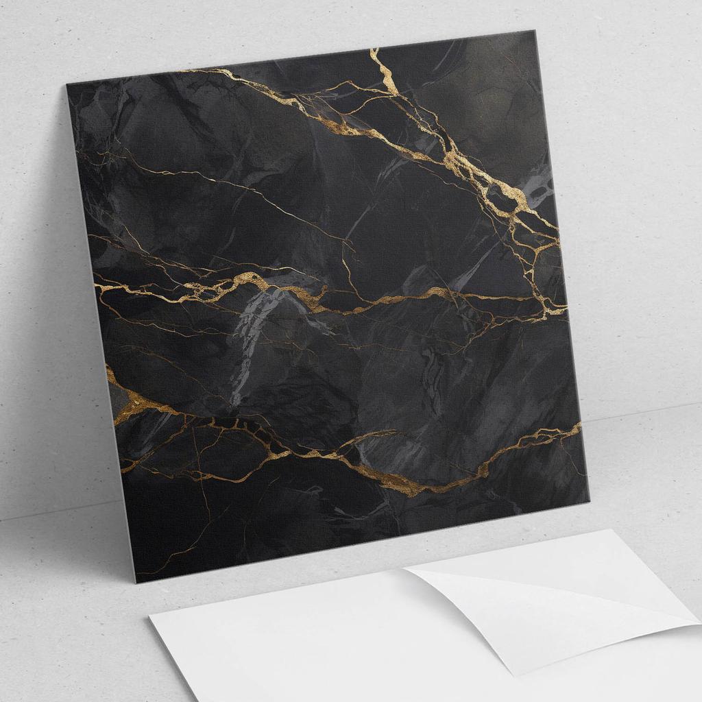 Dekoracja Winylowa Z Nadrukiem Do Montażu Bez Narzędzi Elegancki Marmur Z Żyłkami 20X20X20 Cm
