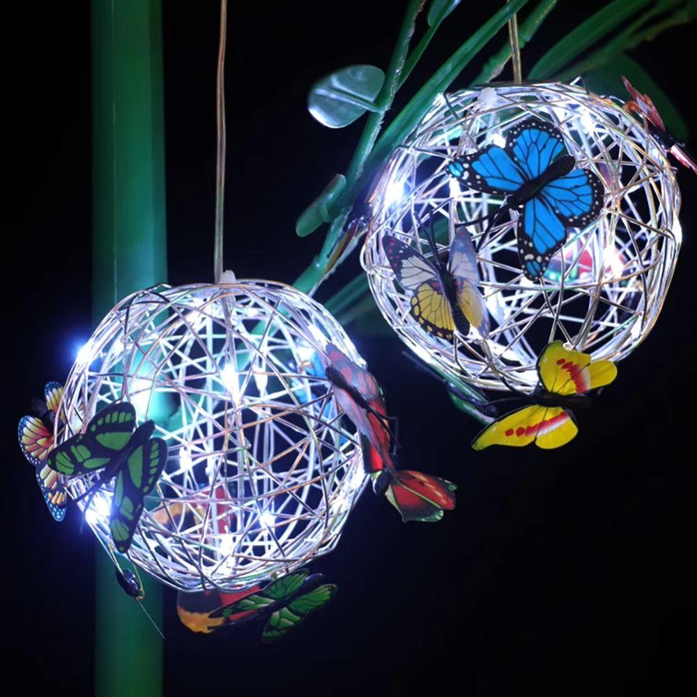 Colorful Butterfly Solar Butterfly Ball Light Waterproof LED Hanging Light Night Lighting