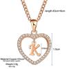 Customizable Love Pendant Necklace with Zircon 26 Letter Initial Jewelry for Men And Women