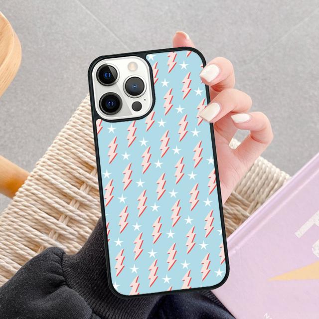 Preppy Stars Lightning Pink Celular Mobile Phone Case For iPhone 17 Air 16e 15 14 12 13 11 Pro MAX Plus Coque Fundas