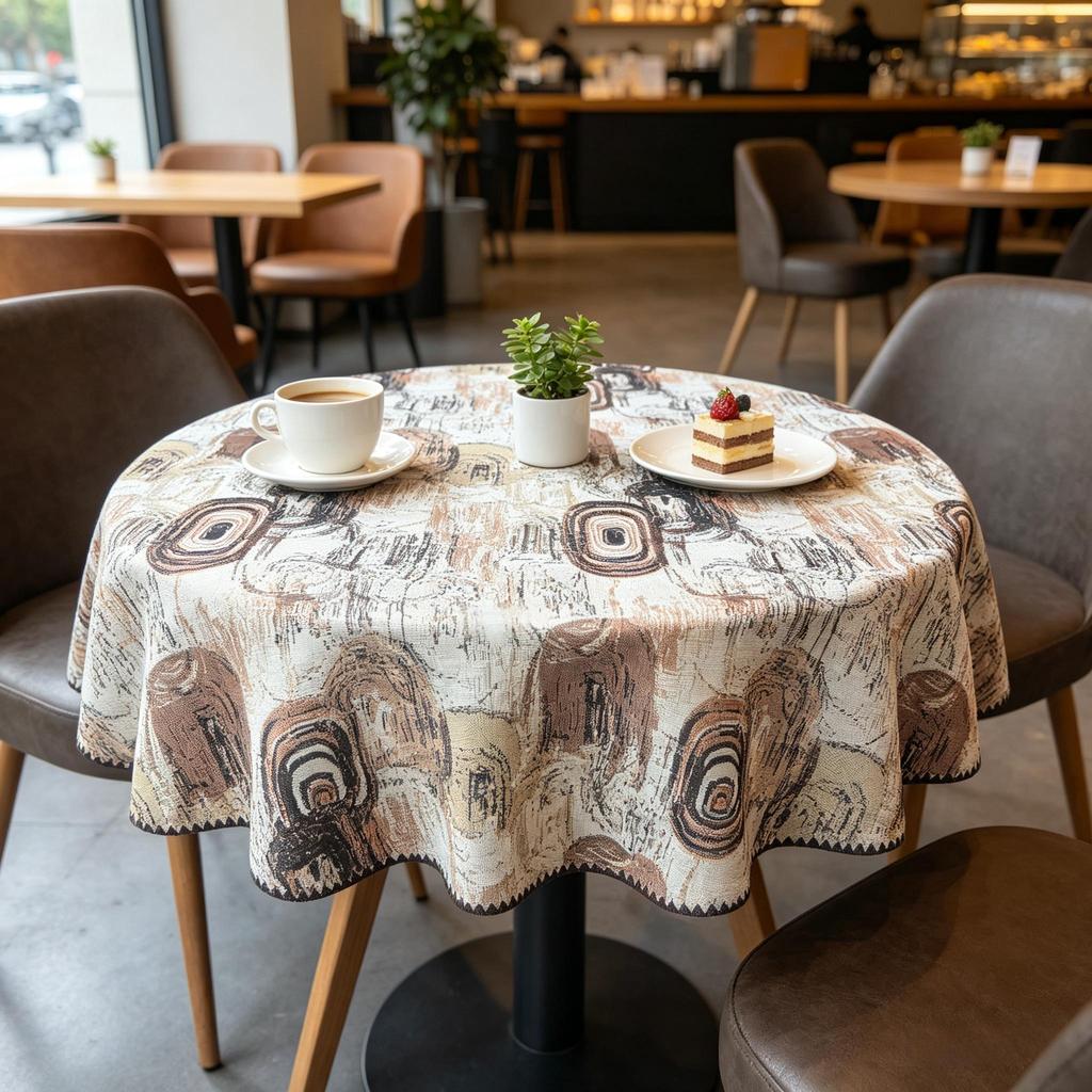 Kitchen Dining Table Protection Thickened Cotton Fabric Round Table Cloth