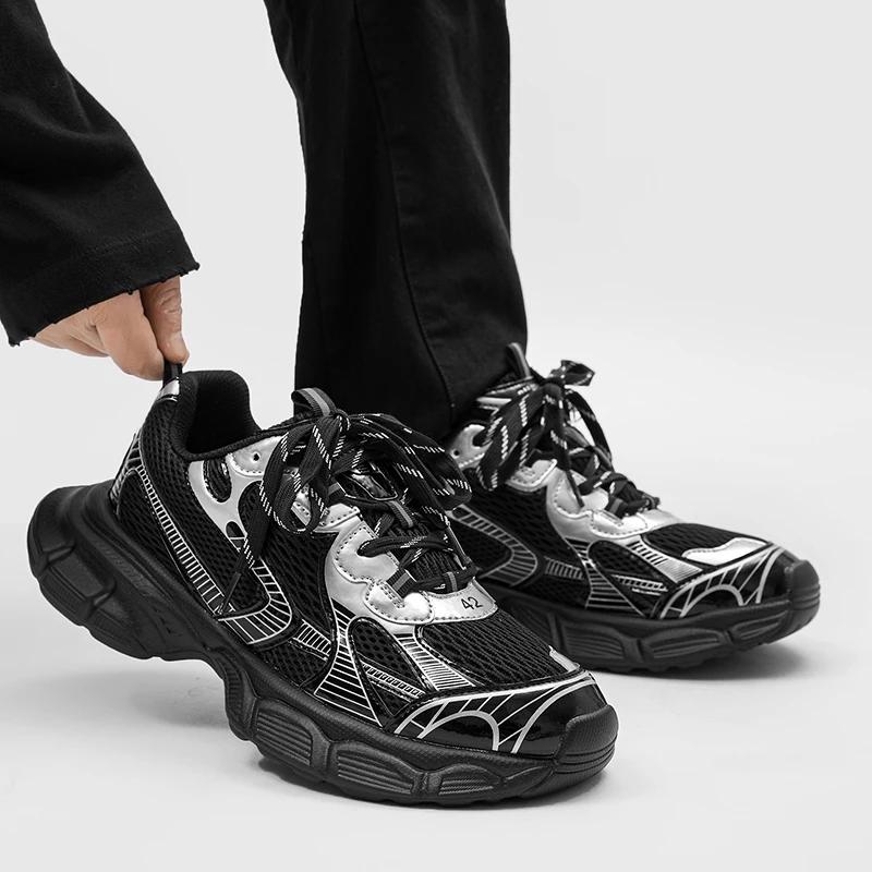 Sport Shoes for Men's Casual Thick Bottom Mesh Breathable High Quality Running Shoes Ultra Light Man Chunky Sneakers Zapatillas