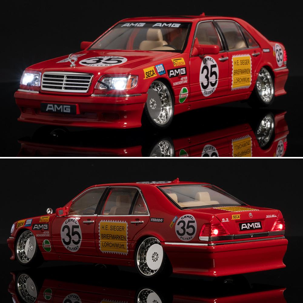 Simülasyon 1:24 Mercedes Benz S W140 320SEL Modifiye Versiyon Alaşım Yarış Arabası Diecast Model Koleksiyon Dekoratif Hediye Erkek Çocuklar