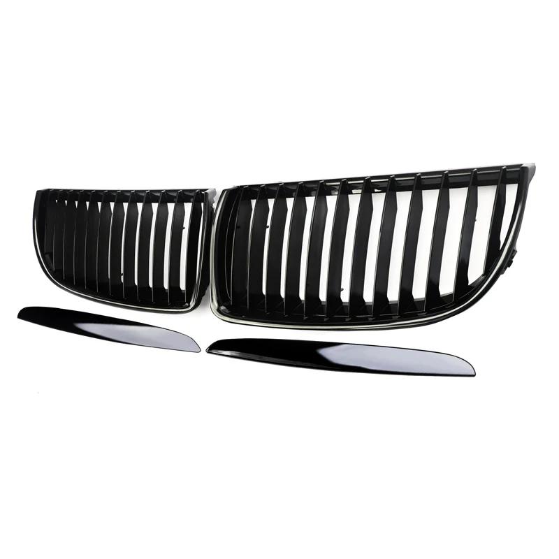 MagicKit Radiator Grilles For BMW 3 Series E90 E91 Saloon 2005-2008 Gloss Black Front Kidney Grill Auto Car Accessories QCYZR1