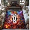 Juventus FC bedruckter Flanell-Teppich rutschfest weicher Polyester-Bodenbelag Indoor-Dekormatte für Schlafzimmer Wohnzimmer Sofa