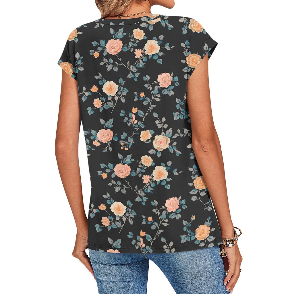 Women's Loose-Fit Fashionable Casual Retro Print T-Shirt