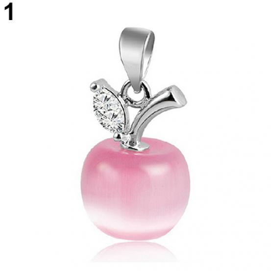 Girl Apple Shape Faux Opal Cubic Zirconia Pendant for Necklace AVE