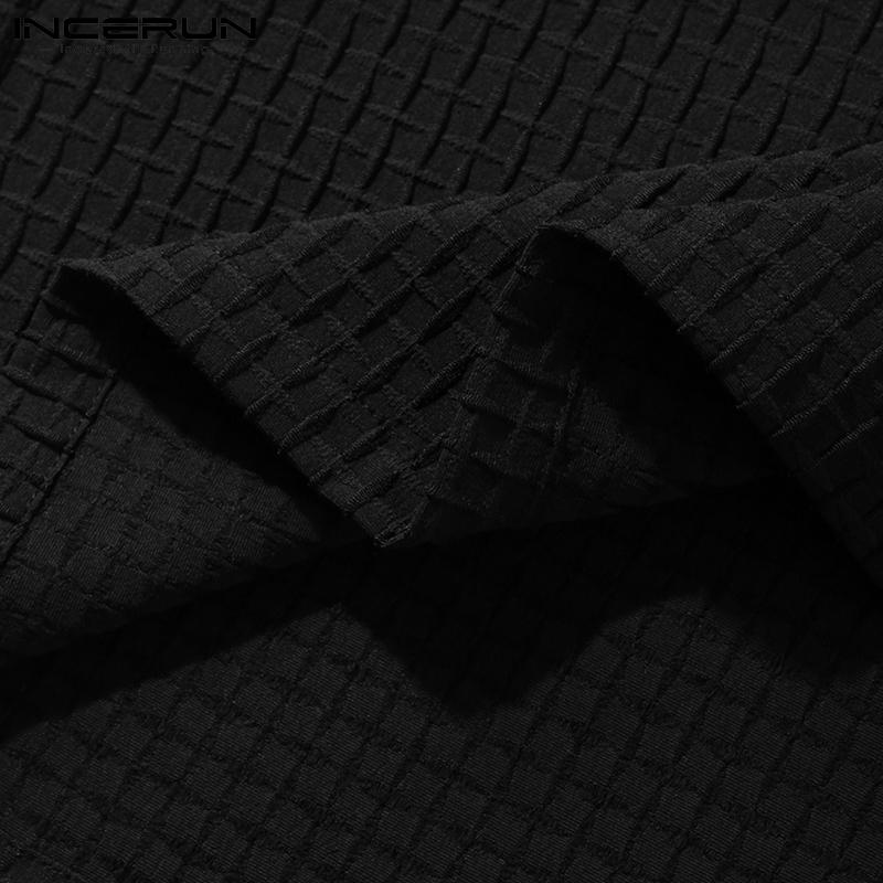 INCERUN летние мужские топы с v-образным вырезом и короткими рукавами — фото 9