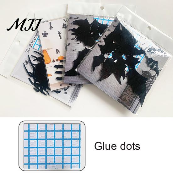 Easy To Clean Wall Murals Halloween 3D Stickers, Self-adhesive Peel And Stick PVC Waterproof Durable Decals for Home Ghost/Bat/Spider Party
