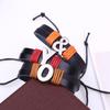 Handmade Woven Leather Bracelet with English Letter Charms
