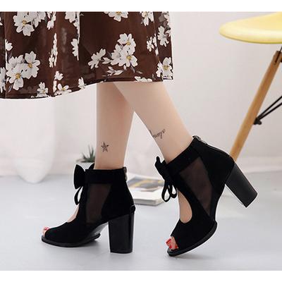 Peep-Toe High Heels Sandalen Damen Sommer Schuhe Super High Heels 10cm Mode Elegant Damen Blockabsätze Schwarz Übergröße 42