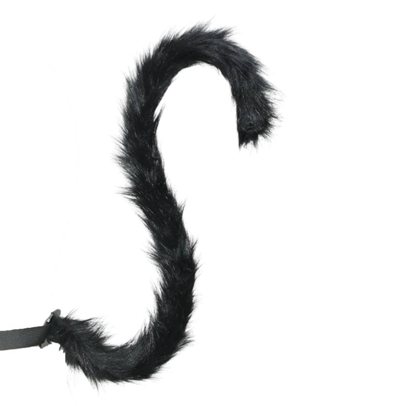 Cats Costume Accessories Cats Ear Headband Plush Tail Anime Cosplay Outfit for Women Masquerade Halloween Role Play