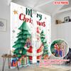 2pc  2D plane printing Curtains&Window Treatment Santa Claus Polyester Fabric (without rod) Gifts Perfect for Kitchen   Bedroom &