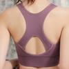 Sutien de alergare pentru yoga, rezistent la șocuri, pentru femei, sutien pentru alergare, cu goluri frumoase, în spate, cu fermoar în față, lenjerie sportivă, fără sudură, de culoare solidă, sutien sport