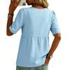 Women's Short-sleeved -color V-neck Stylish Top