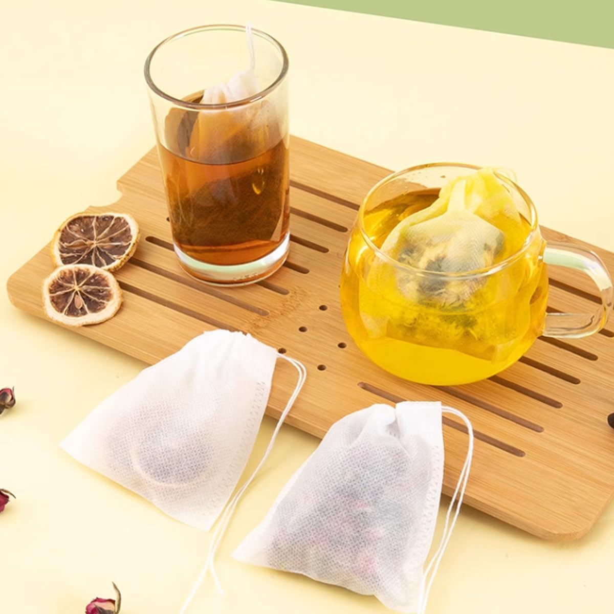 300 шт. 4  x 4,7  Одноразовые чайные фильтр-пакеты Чайные заварники Пустые муслиновые фильтр-пакеты с завязками Пакеты для чая с завязками Пакет для травяного рассыпного чая для заваривания чая в холодном виде