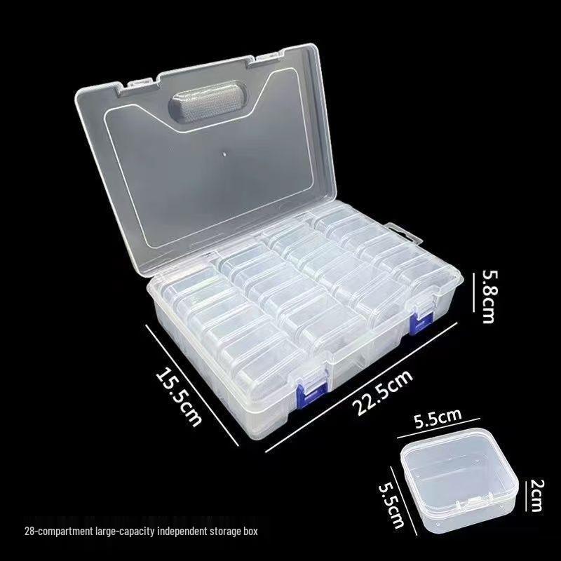 Transparent DIY Jewelry Organizer with Removable Storage Box and Loose Beads Compartment