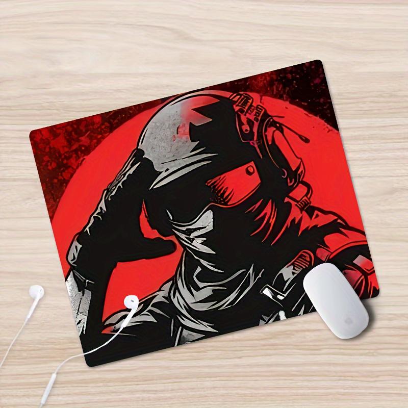 Extended Gaming Mouse Pad Red Soldier Design Large Rubber Mouse Mat Desk Pad Non-slip Base Office Gaming Computer Accessories
