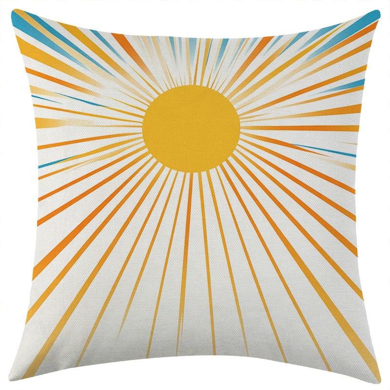 Neuer Roter Sonne Rote Sonne Leinen Kissenbezug Auto Sofa Lendenkissen Kissen