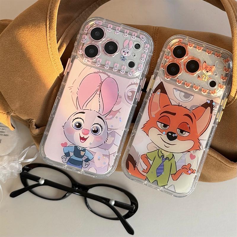 Nick and Judy Cartoon Epoxy Case for iPhone 14/13 Apple 17/16/15 PRO MAX - Anti-Fall Protection