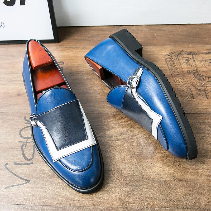 

British Style Color Matching Brock Men s Shoes Hairstylist Shoes Men s Bean Leather collect and get free heel stickers