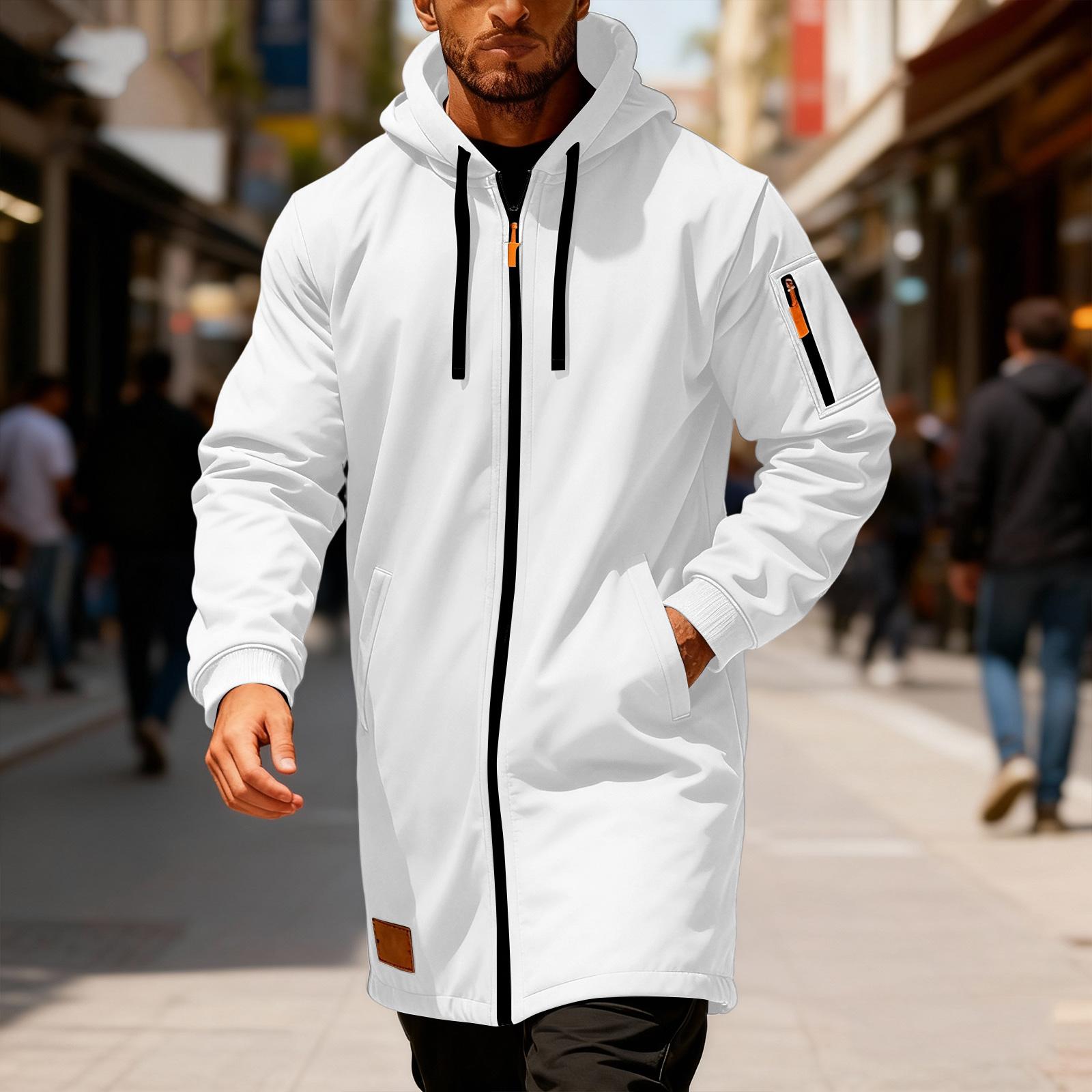 

Мужская вязаная куртка с капюшоном, спортивная куртка, худи для бега, толстовка для мальчиков и мужчин, кардиган с молнией и карманами, многофункциональные худи XL белый