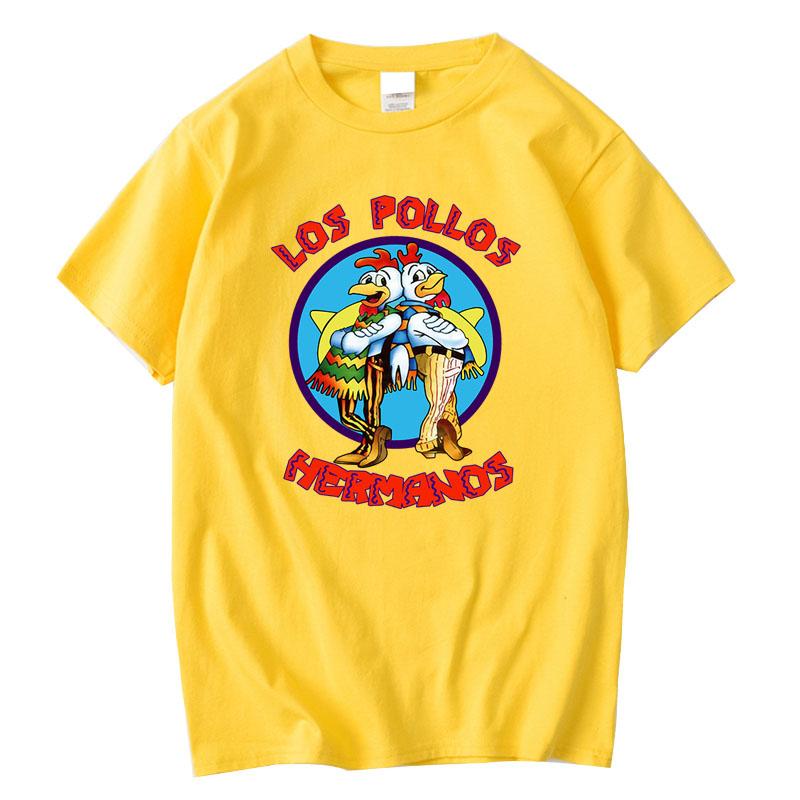 Summer Mens Short Sleeved High Quality 100 Cotton Breaking Bad LOS POLLOS Chicken Brothers Printed Casual For Men Tshirt Male