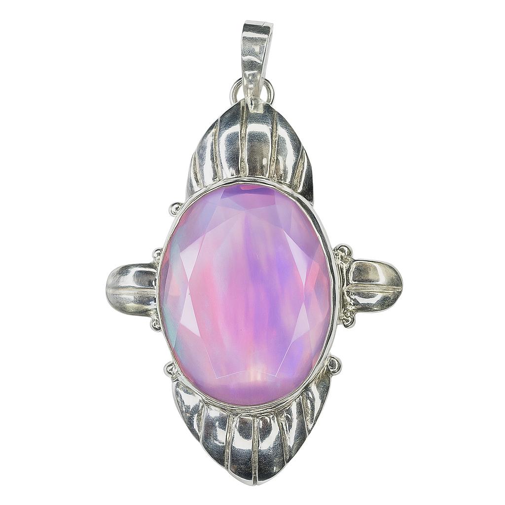 56 Ct Natural Opal Certified 925 Sterling Silver Oval Cut Pendant Best For Gift AI-158-NS