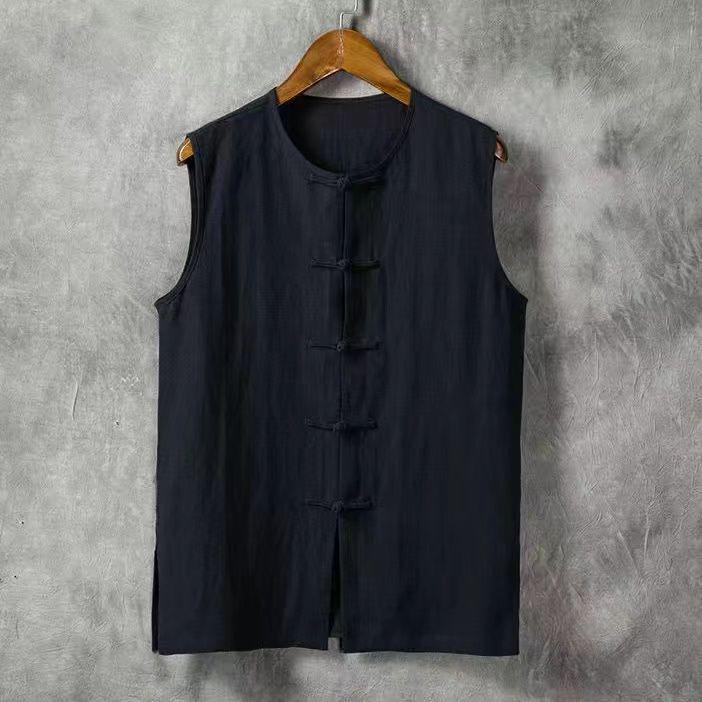Men's Retro Style Loose Cotton & Linen Sleeveless Vest