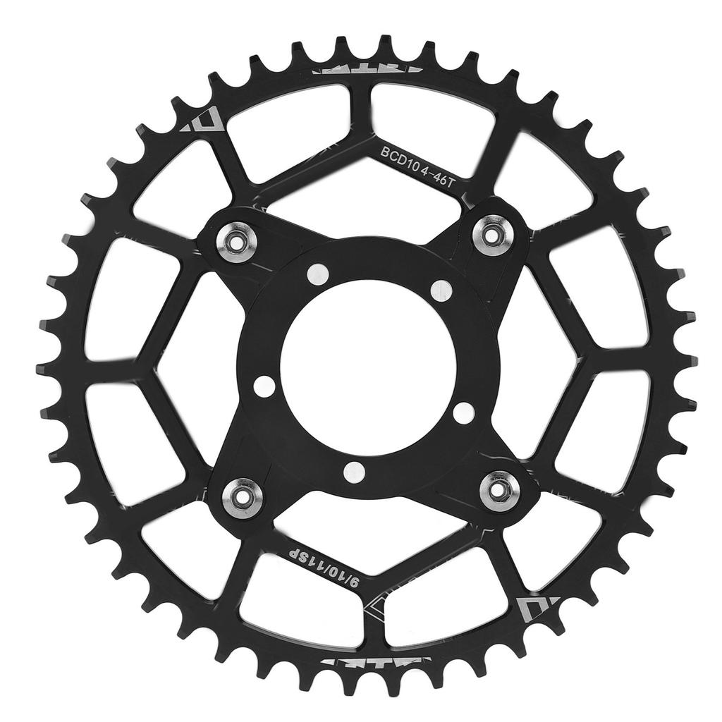 Adattatore Corona 104BCD 46T Piastra Dentata Base di Conversione Lega di Alluminio per Motore Centrale Bafang Set Nero