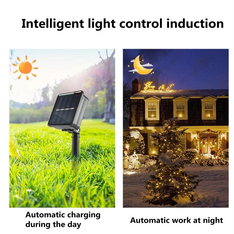 LED Solar Bulb Lights Garland Waterproof 5M 10 Bulbs Christmas Decoration Party Xmas Tree New Year's Decor Wedding Light Garland