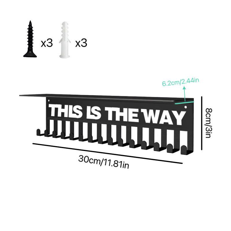 Medaillen-Ausstellungsständer mit 15 Haken, Wandmontierter Pokalständer, Schlüsselhaken, Geeignet für Medaillen, Bänder und Dekorationen, Raumdekoration