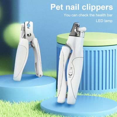 Yousheng Pet Nail Clipper with LED Light Rechargeable Cat Claw Trimmer Stainless Steel Blade Nail Clipper with Catcher Nail File for Dogs Cats