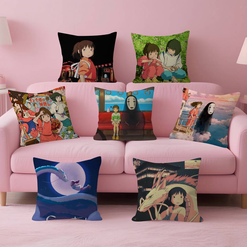 pillow cover sofa cushion cover home room decoration children gift Movie SSpirited AAway Anime