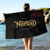 N-NORTONS Motorcycle Microfiber Blanket Quick Drying Beach Towels Oversized Printing Super Absorbent Pool Towel Blanket