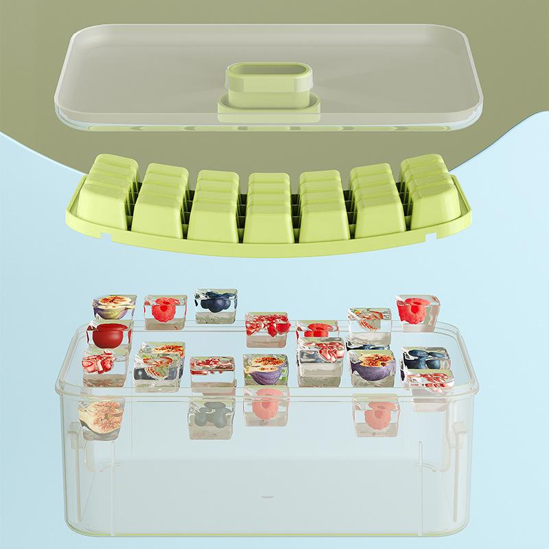 Press Ice Mold Ice Lattice Food Grade Ice Box Refrigerator Frozen Ice Block Magic Home Homemade Ice Storage Box
