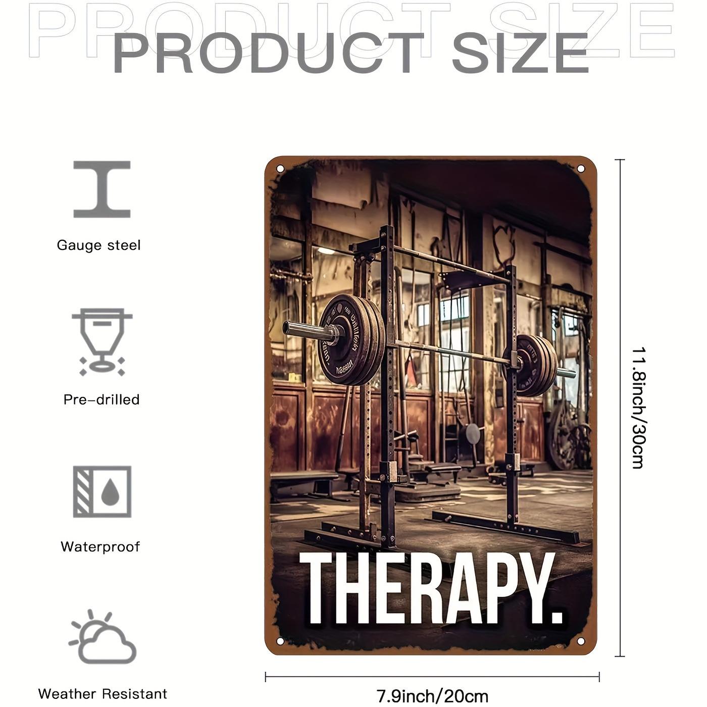 

1 Fitness Metal Sign Fitness Therapy Fitness Iron Sign for Home Decor Eid alFitr Happy 20x30cm（7.8x11.8inch）