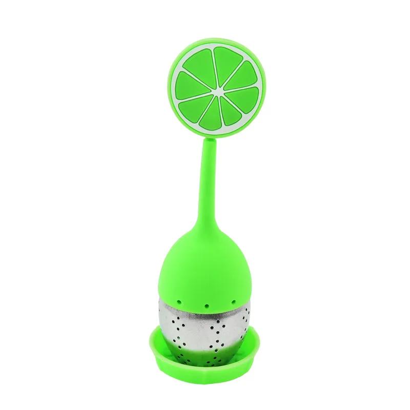 Silicone Handle Tea Infuser Stainless Steel Tea Ball Filter Teapot Cha Coffee Strainer Creative Lemon Orange Shape Spice Sieve