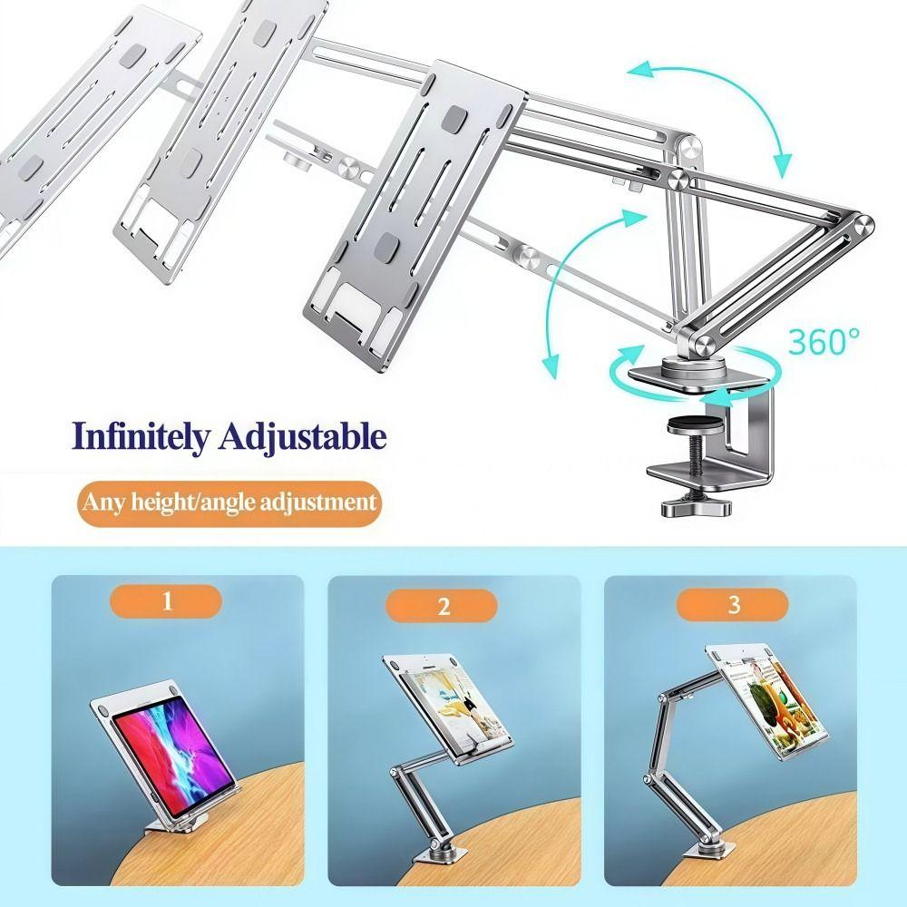 360°Rotatable Laptop Stand Single Arm Tablet Holder Laptop Desk Mount  For 17"Inches Notebook