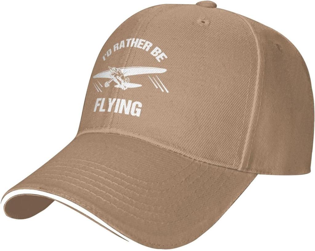 Id Rather Be Flying Airplane Aviation Baseball Cap Polyester Casual Sun Protection Adult Hat