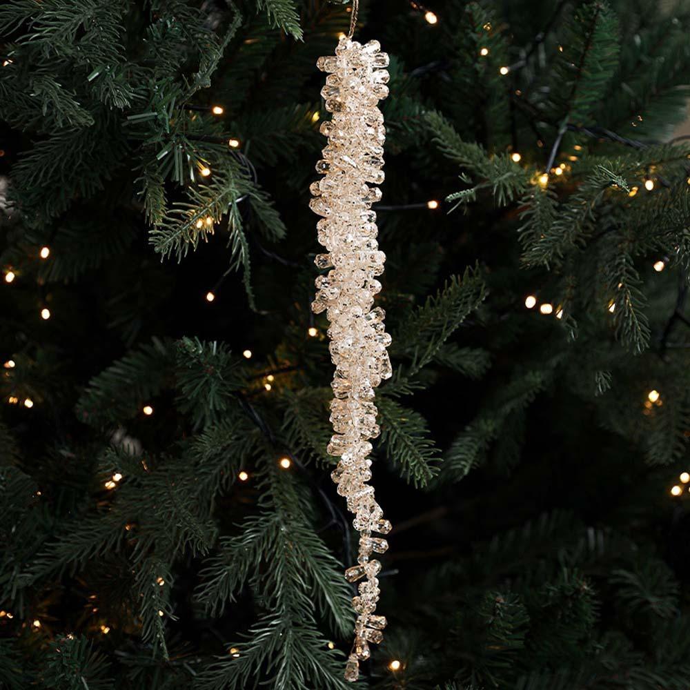 Artificial Glitter Christmas Branches Grape Christmas Crystal Pendant  DIY Craft