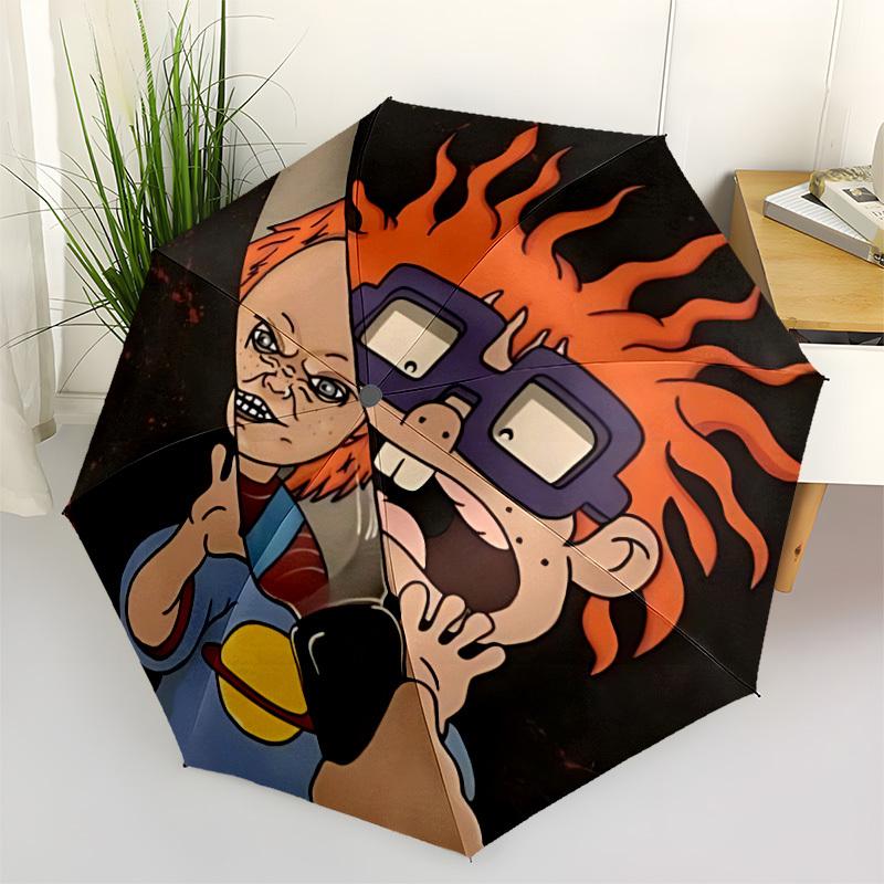 1PC Rugrats Automatic Open/Close Folding Cute Umbrella, Windproof 8 Ribs Construction, Lightweight Travel Umbrell 36