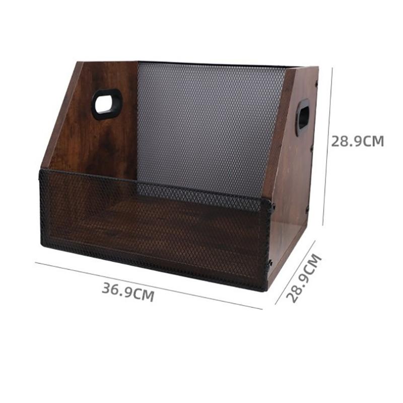 

Wooden Vinyl Record Storage Iron Stand Desktop Retro Storage Rack CD Vinyl Record Organization Stand Home Decoration Ornaments