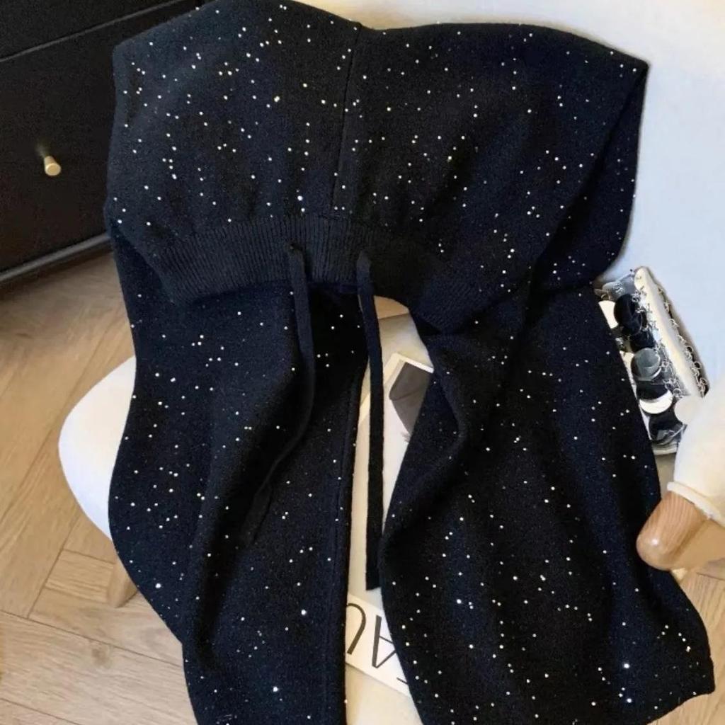 Pantaloni dritti estivi 2026 da donna a vita alta con scintillio di stelle - Nuovo arrivo