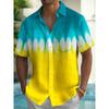 Nuova Camicia Stampata Hawaii Primavera/Estate Moda Tempo Libero Passeggiata in Strada Turista Spiaggia Apertura Totale Manica Corta con Bottoni