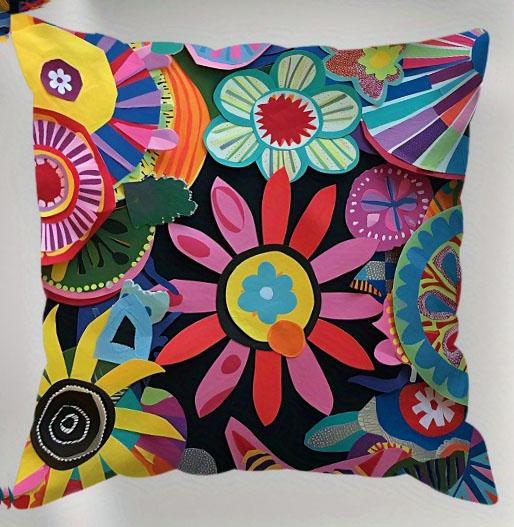 Piece Pillowcase, Checkered Patchwork Mandala Floral Print Throw Pillowcase, Home Decor.