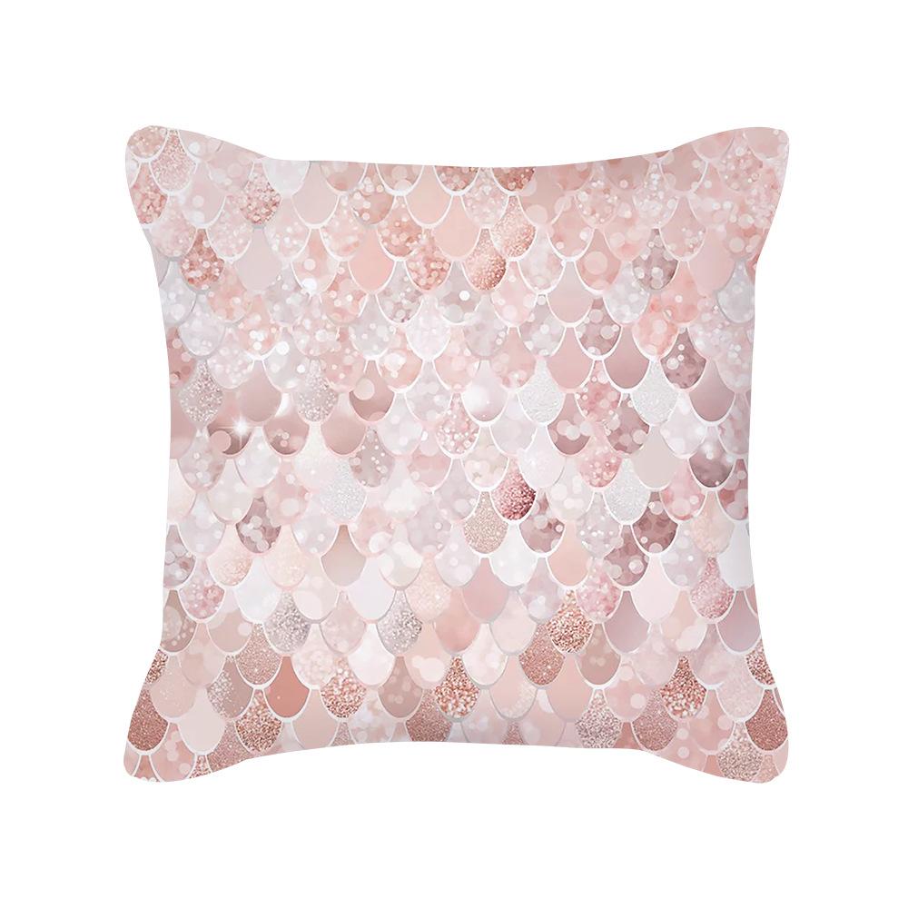 Ins Nordic Style Rose Gold Pink Geometric Square Pillow Cushion Cover