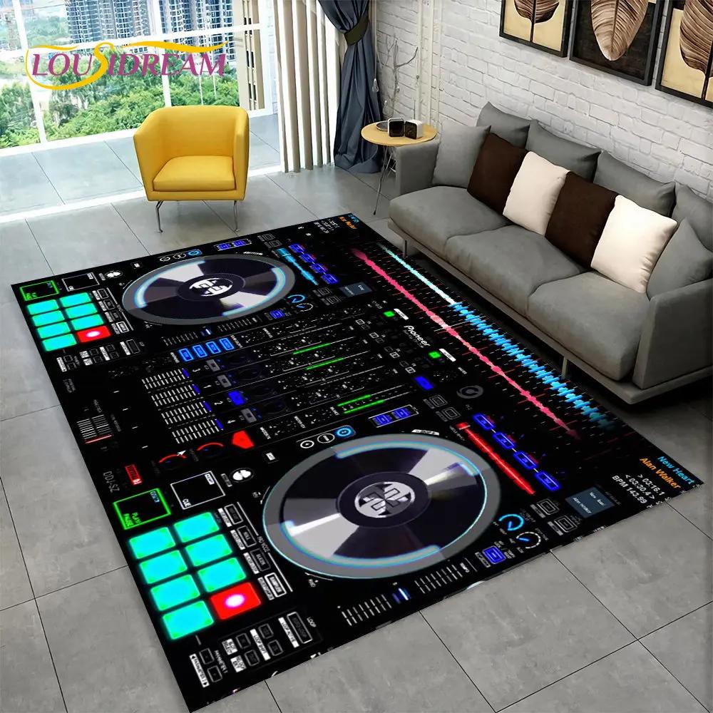 3D DJ Music Screen Keyboard Area Rug,Carpet Rug for Living Room Bedroom Sofa Doormat Hallway Decor,Sport Yoga Non-slip Floor Mat