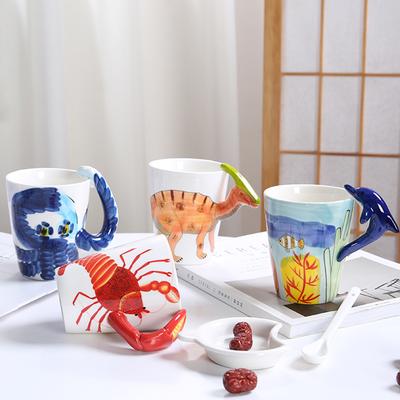 Dinosaur Shape Water Cup 3D Stereoscopic Animal Ceramic Coffee Cup Office Afternoon Tea Mug Breakfast Milk Mug Home Decoration